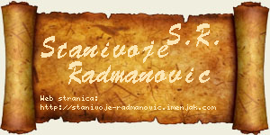 Stanivoje Radmanović vizit kartica